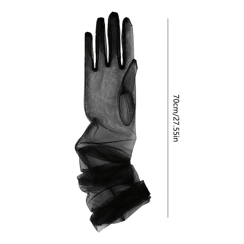 Sheer Mesh Gloves for Weddings & Events - Sexy Bridal Accessory