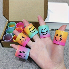 12/25pcs Mini Color Fidget Spinner Set Mixed Colors Mini Face Spring Spinners