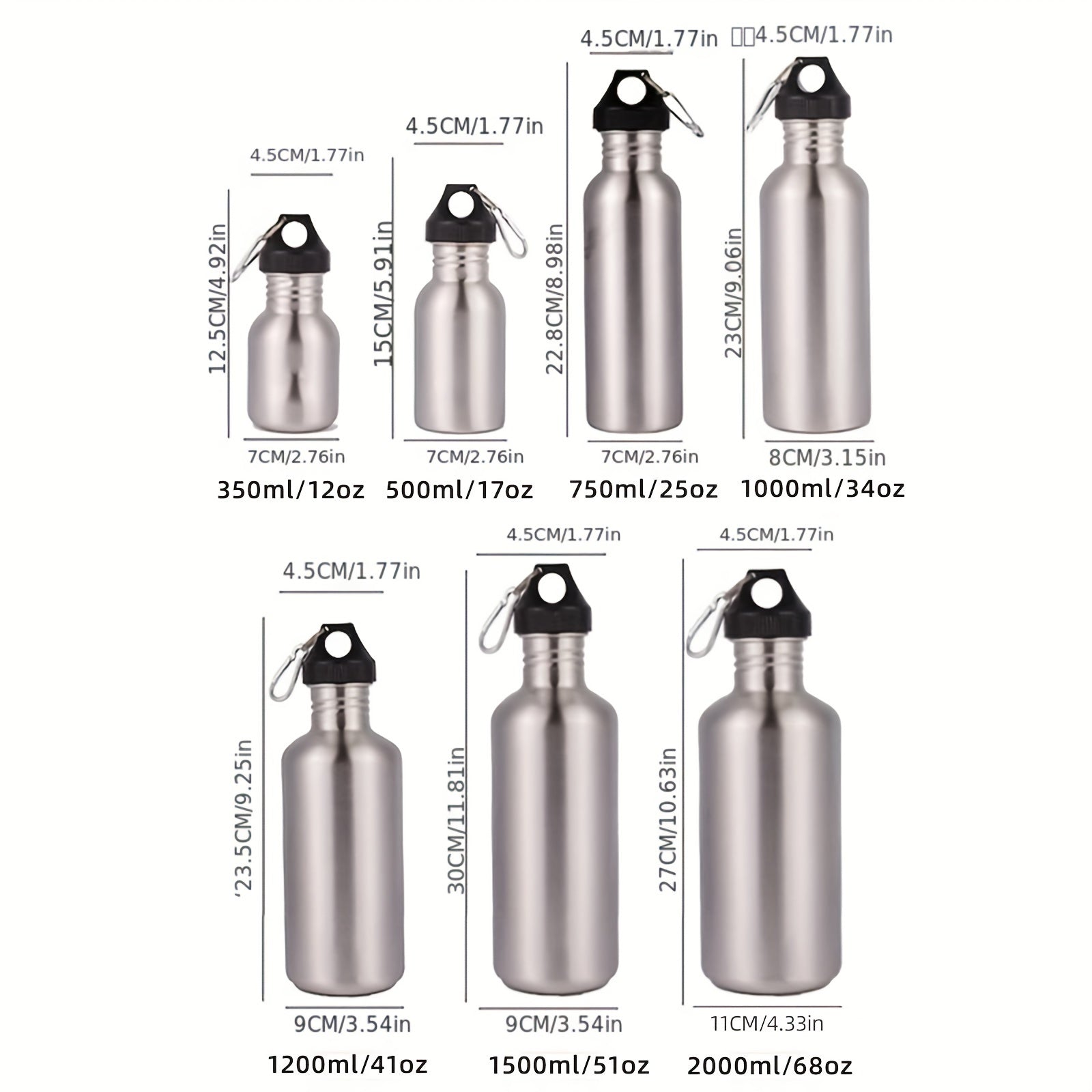 Stainless Steel Leakproof Water Bottle 750ml Outdoor Sports Cup