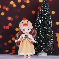 6.69in Yellow Duck Princess Doll Realistic Doll for Girls Dress Up Ornament