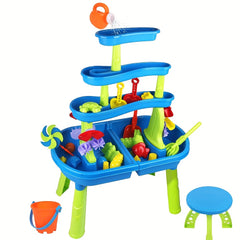 4 Tier Sand Water Table for Toddlers 46pcs Kids Water Table Splash Pond Toys Set