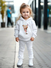 Girls 2pc Ice Cream Hooded Sweatshirt & Sweatpants Set