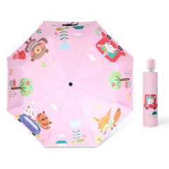 Kids Windproof Folding Auto Umbrella