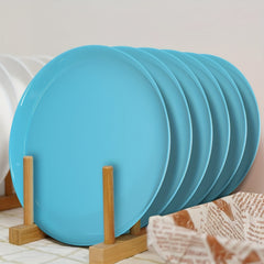 4pcs Lightweight Round Dinner Plates Creative Plastic Dinnerware