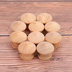 10pcs 44mm Round Mushroom Wood Cabinet Drawer Pull