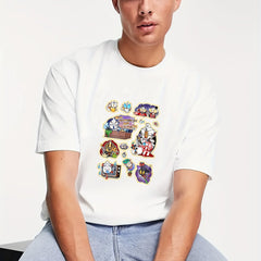 Men's Doodle Pattern T-shirt for Halloween