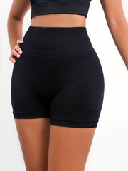 Solid Summer Biker Shorts High Stretch Fitness Yoga Shorts