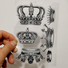 1pc Crown DIY Decorative Painting Tools Silicone Transparent Stamp