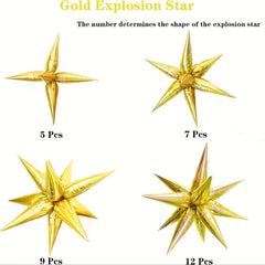 Christmas Balloons Garland Kit Red Green Golden Star Foil Balloons Xmas Party