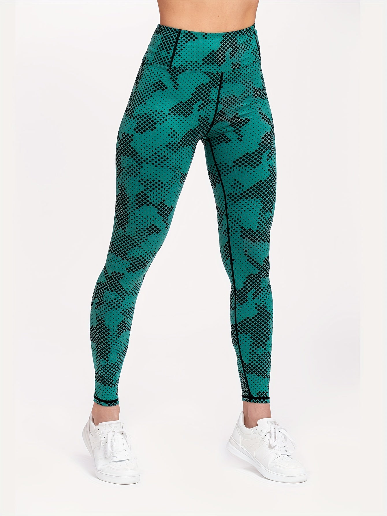 Sports Leggings Women's Plus Random Print High Rise