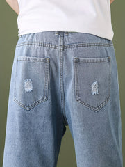 Men's Distressed Denim Shorts for Summer