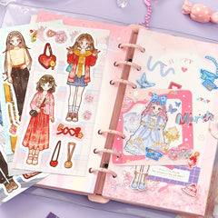 Adorable Girl Dress up Stickers for Crafts & Decoration