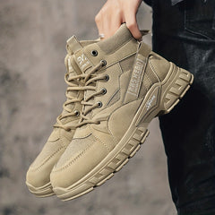 Men's Rugged Service Boots Casual Lace up Walking Shoes