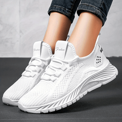 Women's Breathable Woven Sneakers Lace Up Outdoor Shoes Lightweight Mesh Sport