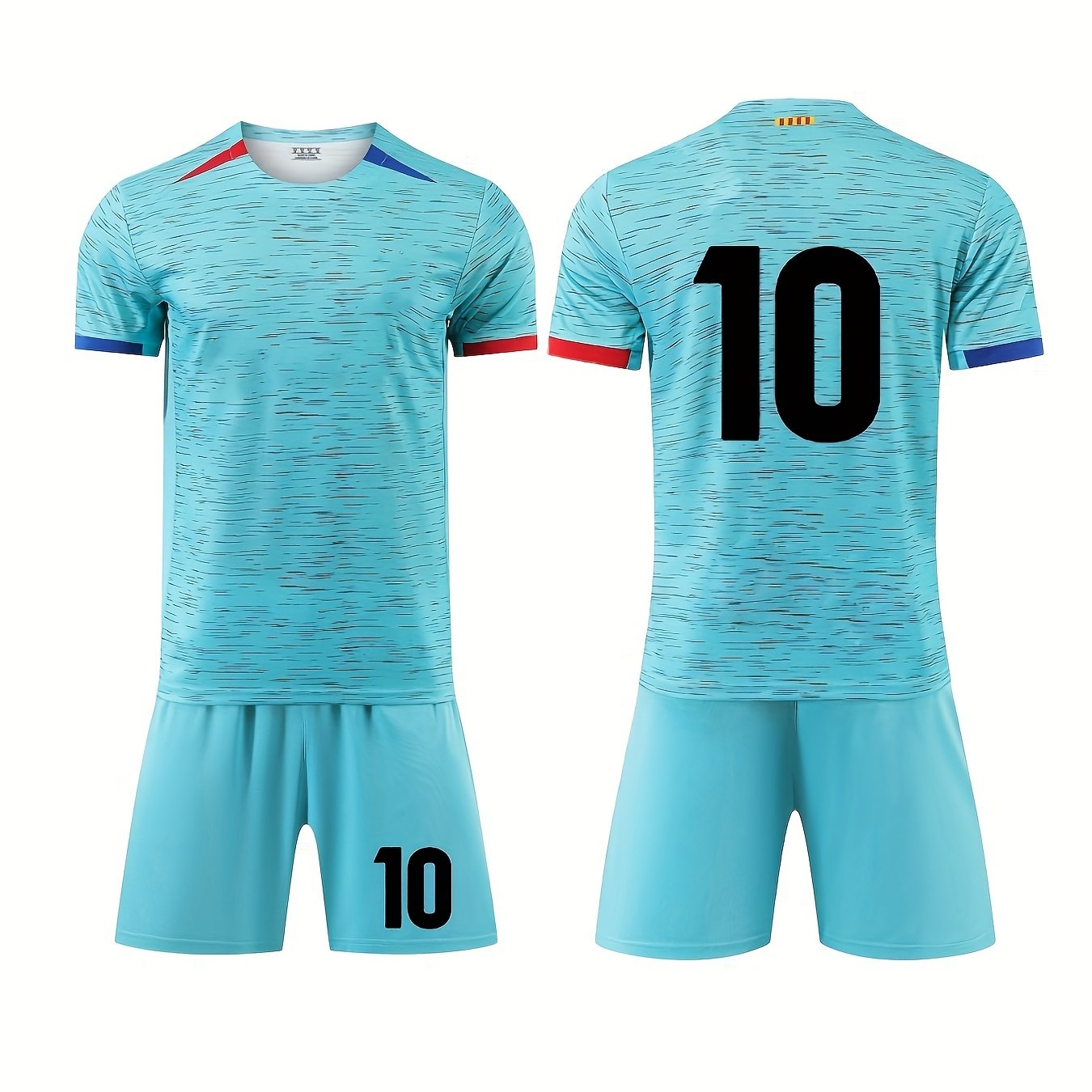 2pcs Boy's Football Jersey T shirt & Shorts For Soccer Training, Competition