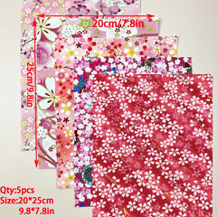 5pcs Japanese Print Cotton Quilting Fabric Bundle DIY Sewing Cloth Accessories