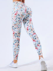 Flower Print Yoga Sports Leggings Quick Drying Seamless Yoga Pants