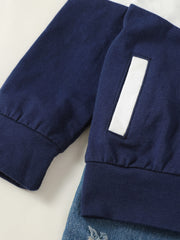 Boys Block Hooded Sweatshirt & Denim Jeans Set