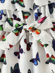 Toddler Girls Cold Shoulder Butterfly Graphic Dress