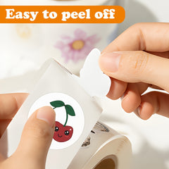 500 Cherry Stickers Roll Vinyl Waterproof Cherry Stickers Scrapbook Journaling