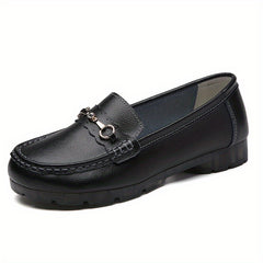 Women's Rhinestone Buckle Flat Loafers Slip On Shoes