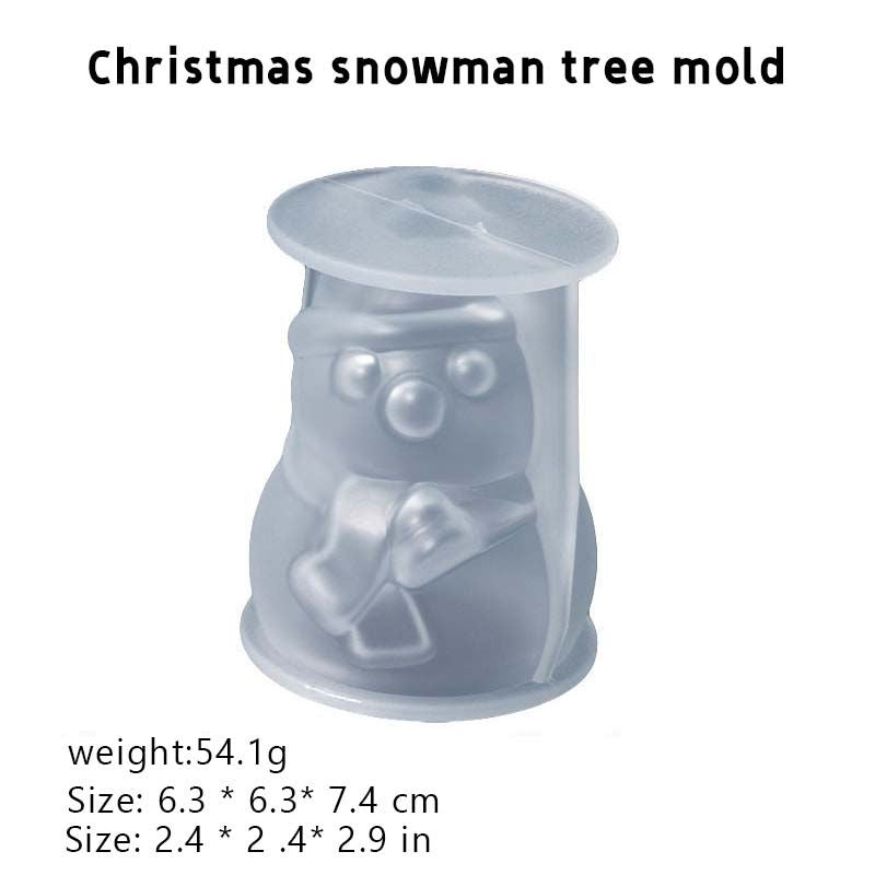 Christmas Tree Snowman Candle Mold for DIY Aromatherapy Crafts