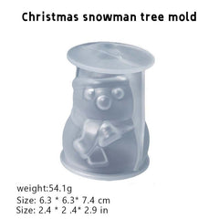 Christmas Tree Snowman Candle Mold for DIY Aromatherapy Crafts