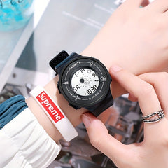 Spaceman Graphic Round Electronic Watch Waterproof Luminous Watch