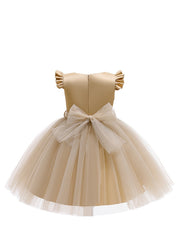 Christmas Girls Solid Party Dress
