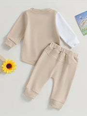 Toddler's Block Outfit Long Sleeve Sweatshirts & Pants Set