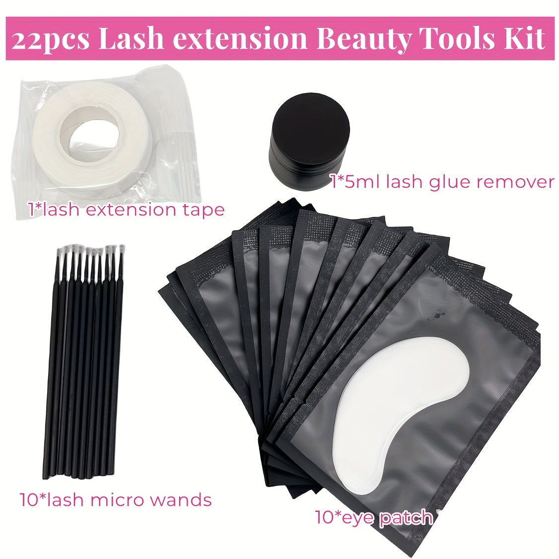 Professional Grafting Eyelashes Set with Gentle Glue Removal Cream