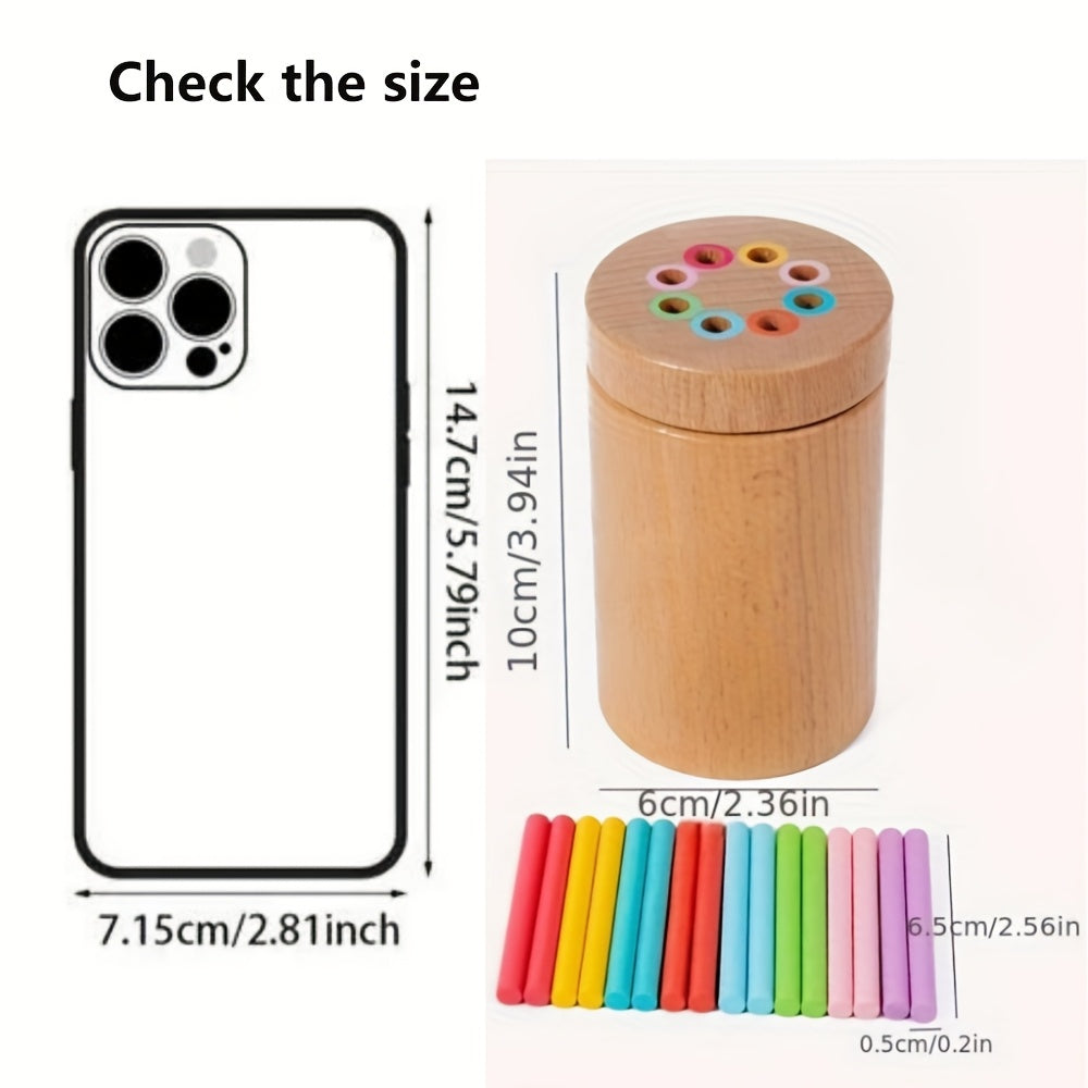 Wooden Counting Stick Toy Mini Fine Tube Small Toy for Kindergarten