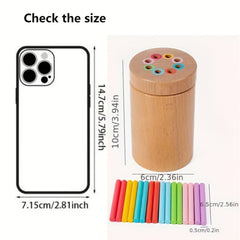 Wooden Counting Stick Toy Mini Fine Tube Small Toy for Kindergarten