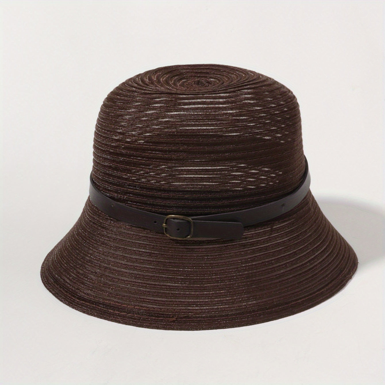 Brown Mesh Bucket Hat Vintage Jazz Fisherman Cap