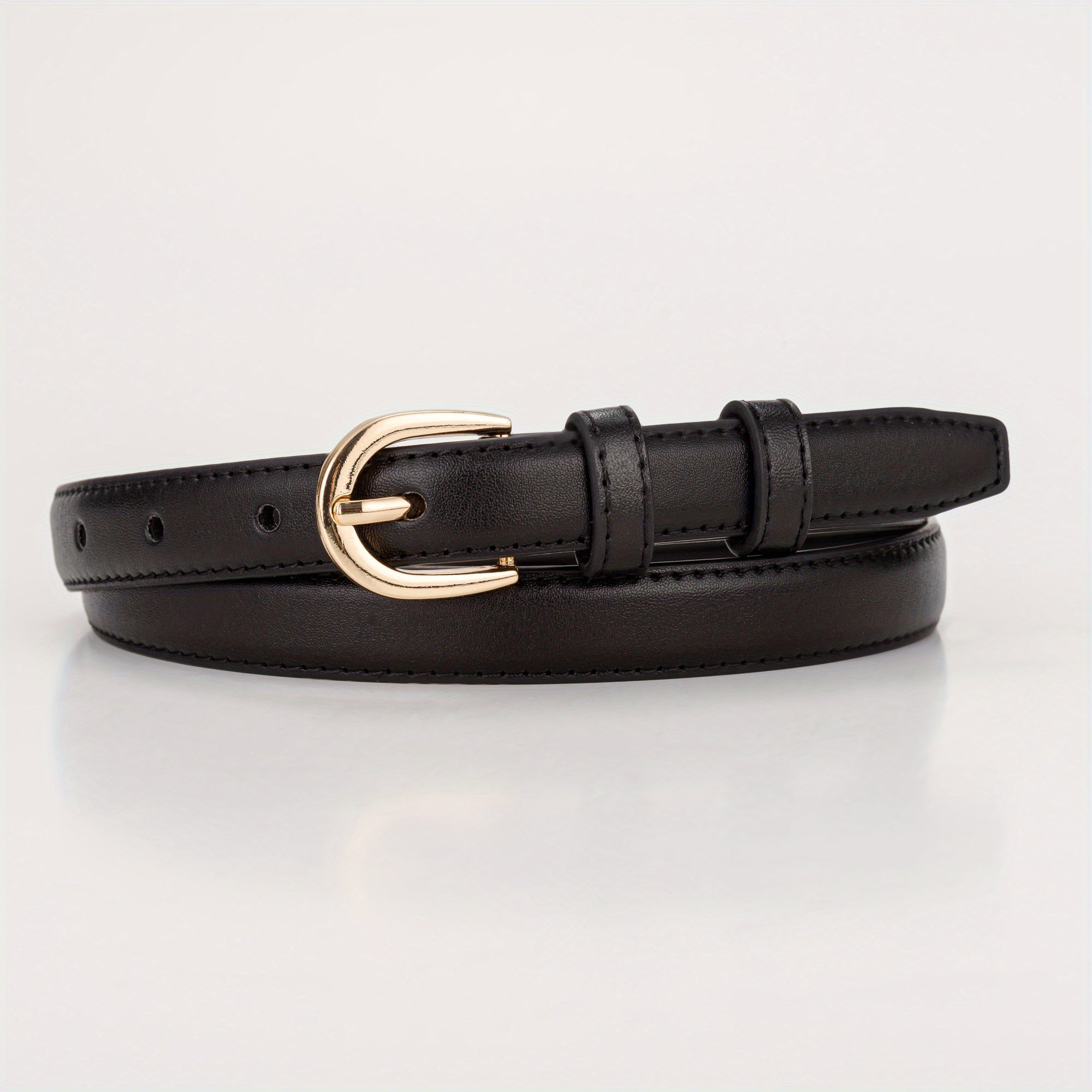 Kids PU Leather Belt with Half Oval Buckle Head