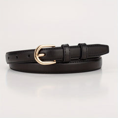 Kids PU Leather Belt with Half Oval Buckle Head