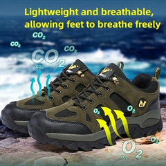 Men's Plus Size Low Top Hiking Boots Comfy Non Slip Lace Up Shoes