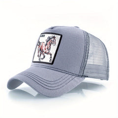Horse Embroidery Baseball Cap Animal Peaked Cap Sun Hat Trucker Cap