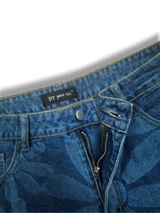 Women's Plus Floral Print High Rise Denim Shorts