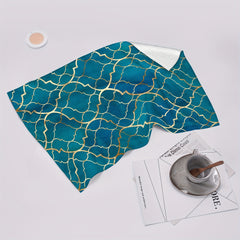 2pcs Teal Moroccan Geometry Ramadan Kitchen Towels Set