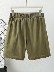 Elastic Waist Casual Cotton Shorts for Women