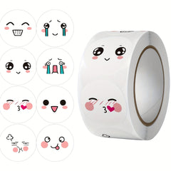 500pcs 8 Expressions Face Stickers Teacher Reward Label Stickers