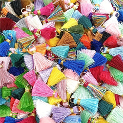 20pcs Colorful Band Loops Tassel Charms for DIY Jewelry Earrings Keychain