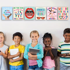 6pcs Classroom Kindness Posters Set 20x25 Growth Mindset Motivation