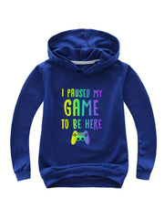 PAUSED MY GAME TO BE HERE Hooded Sweatshirt