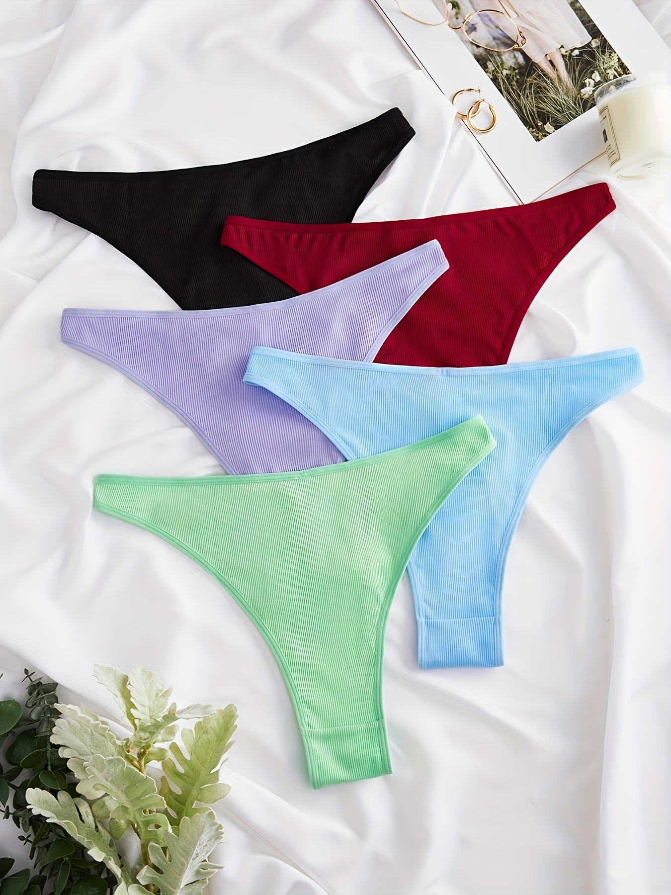 5 Pack Plus Size Romantic Panties Set