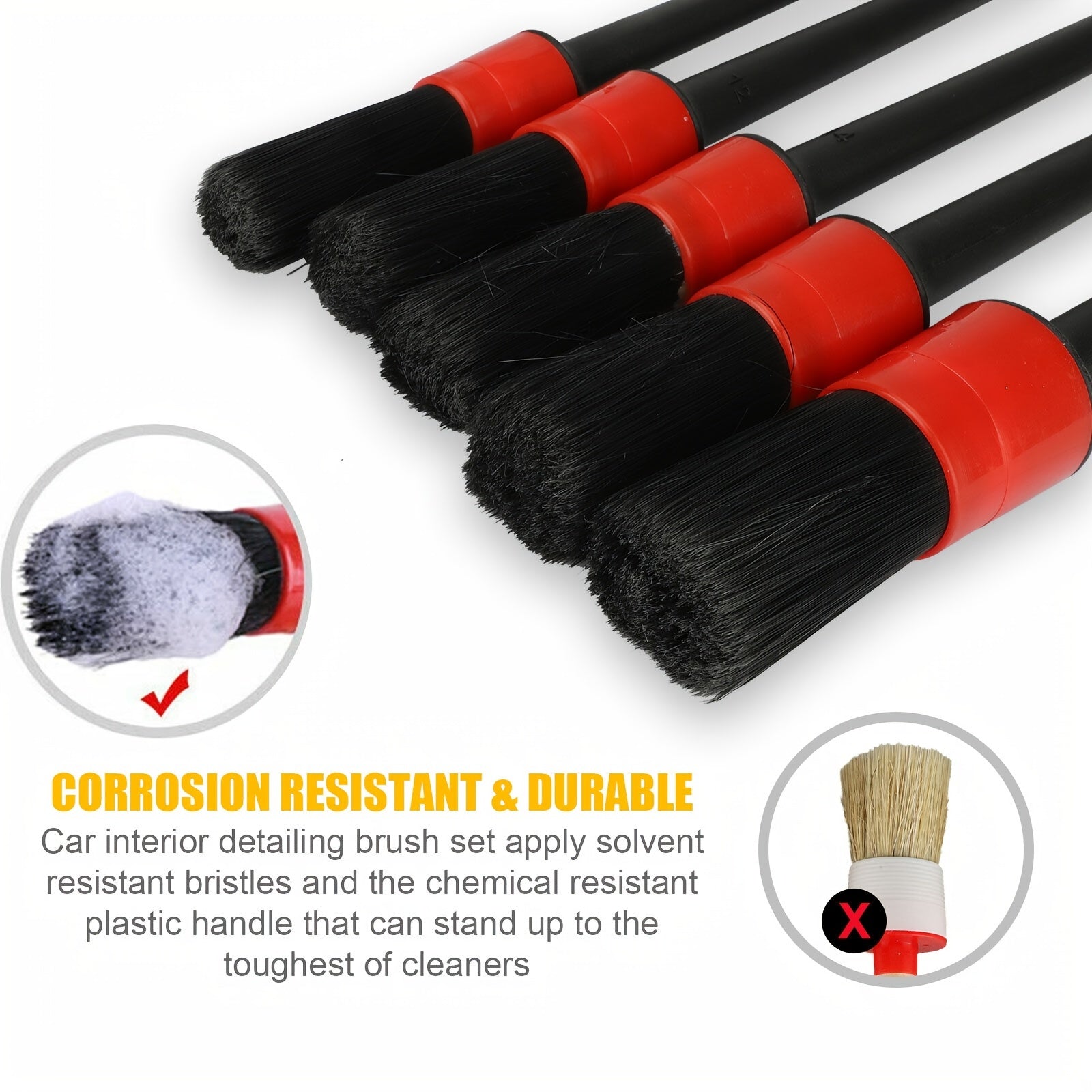 Car Air Outlet Gap Detail Brush Cleaning Brush Set 9pcs