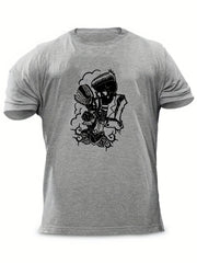 Men's Vintage Skeleton Graphic T shirt Casual Comfy Crew Neck Tee