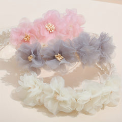 3pcs Artificial Flower Elastic Headband Hair Accessories for Baby Girls