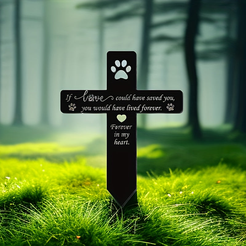 Pet Memorial Garden Cross Stake For Cats And Dogs